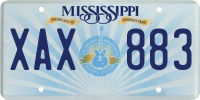 MS license plate XAX883