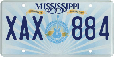 MS license plate XAX884