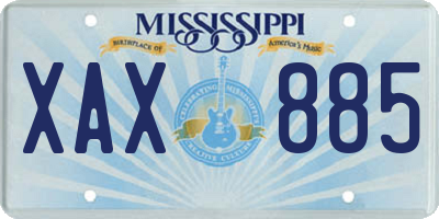 MS license plate XAX885