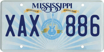 MS license plate XAX886