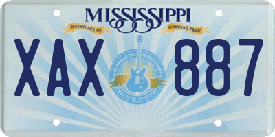 MS license plate XAX887
