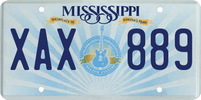 MS license plate XAX889
