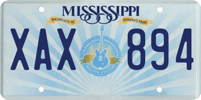 MS license plate XAX894