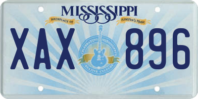 MS license plate XAX896
