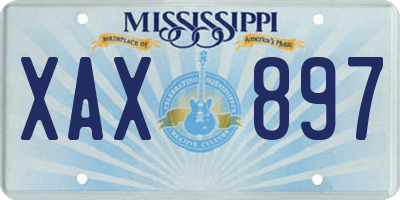 MS license plate XAX897