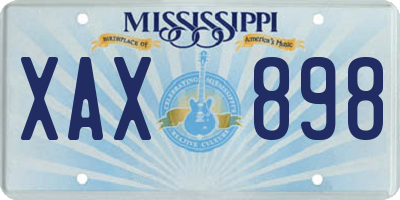 MS license plate XAX898