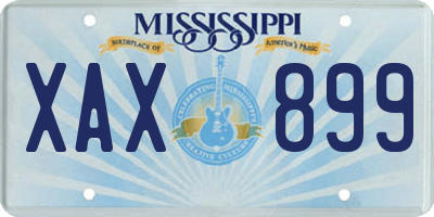 MS license plate XAX899