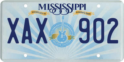 MS license plate XAX902