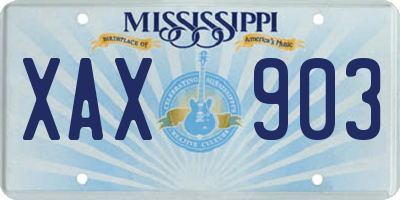 MS license plate XAX903