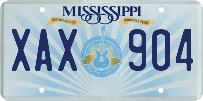 MS license plate XAX904