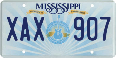 MS license plate XAX907