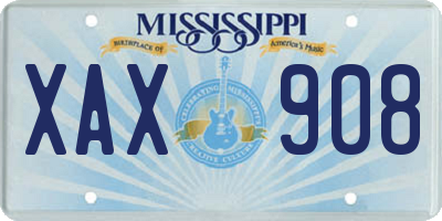 MS license plate XAX908