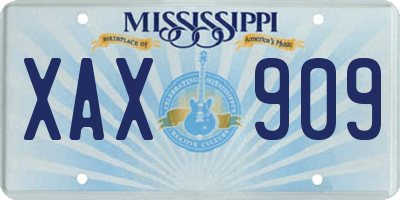 MS license plate XAX909