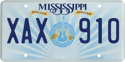 MS license plate XAX910