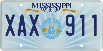 MS license plate XAX911