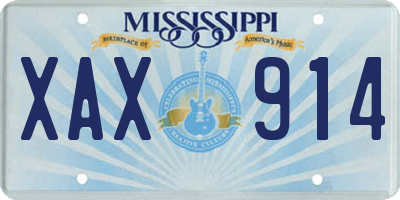 MS license plate XAX914