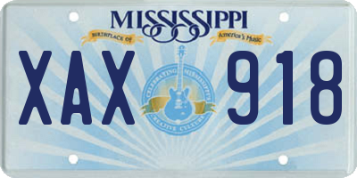 MS license plate XAX918
