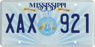 MS license plate XAX921