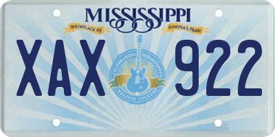 MS license plate XAX922