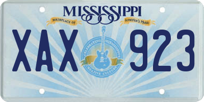 MS license plate XAX923