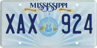 MS license plate XAX924