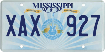 MS license plate XAX927