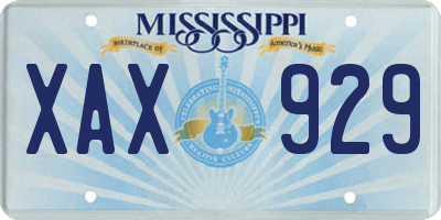 MS license plate XAX929