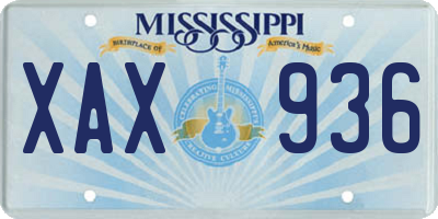 MS license plate XAX936