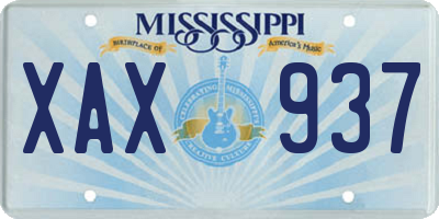 MS license plate XAX937