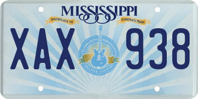 MS license plate XAX938