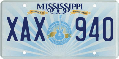 MS license plate XAX940