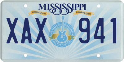 MS license plate XAX941