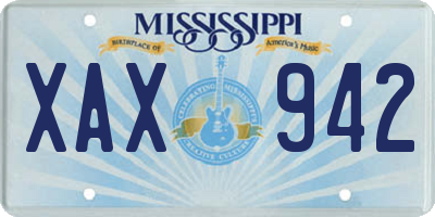 MS license plate XAX942