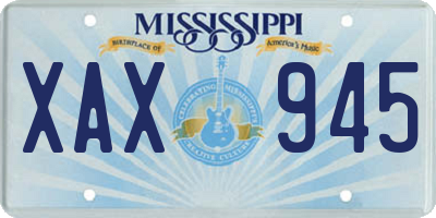MS license plate XAX945