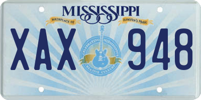 MS license plate XAX948