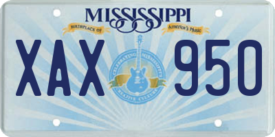 MS license plate XAX950