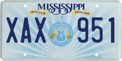 MS license plate XAX951