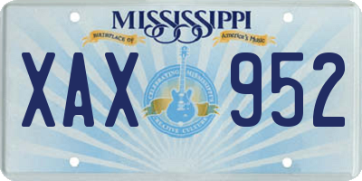 MS license plate XAX952