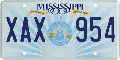 MS license plate XAX954