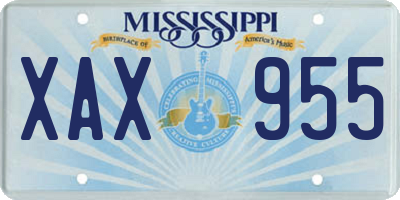 MS license plate XAX955