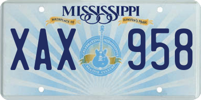 MS license plate XAX958