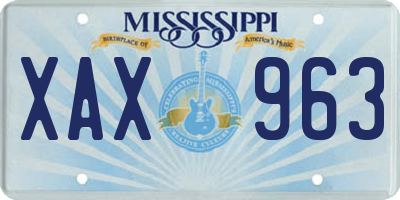 MS license plate XAX963