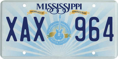 MS license plate XAX964