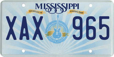 MS license plate XAX965