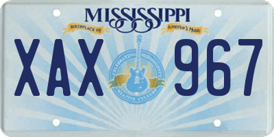 MS license plate XAX967