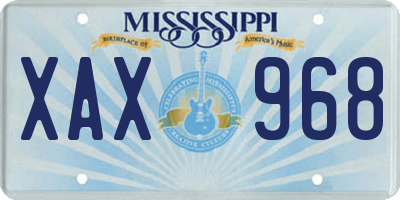 MS license plate XAX968