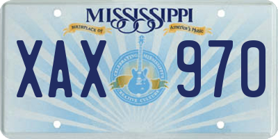 MS license plate XAX970
