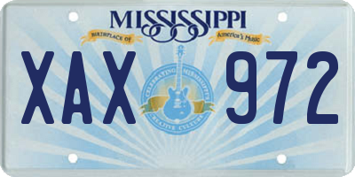 MS license plate XAX972