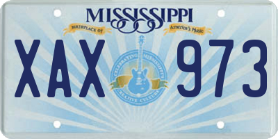 MS license plate XAX973