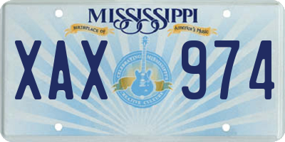 MS license plate XAX974